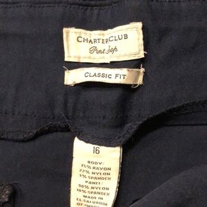 Charter Club classic fit pants.